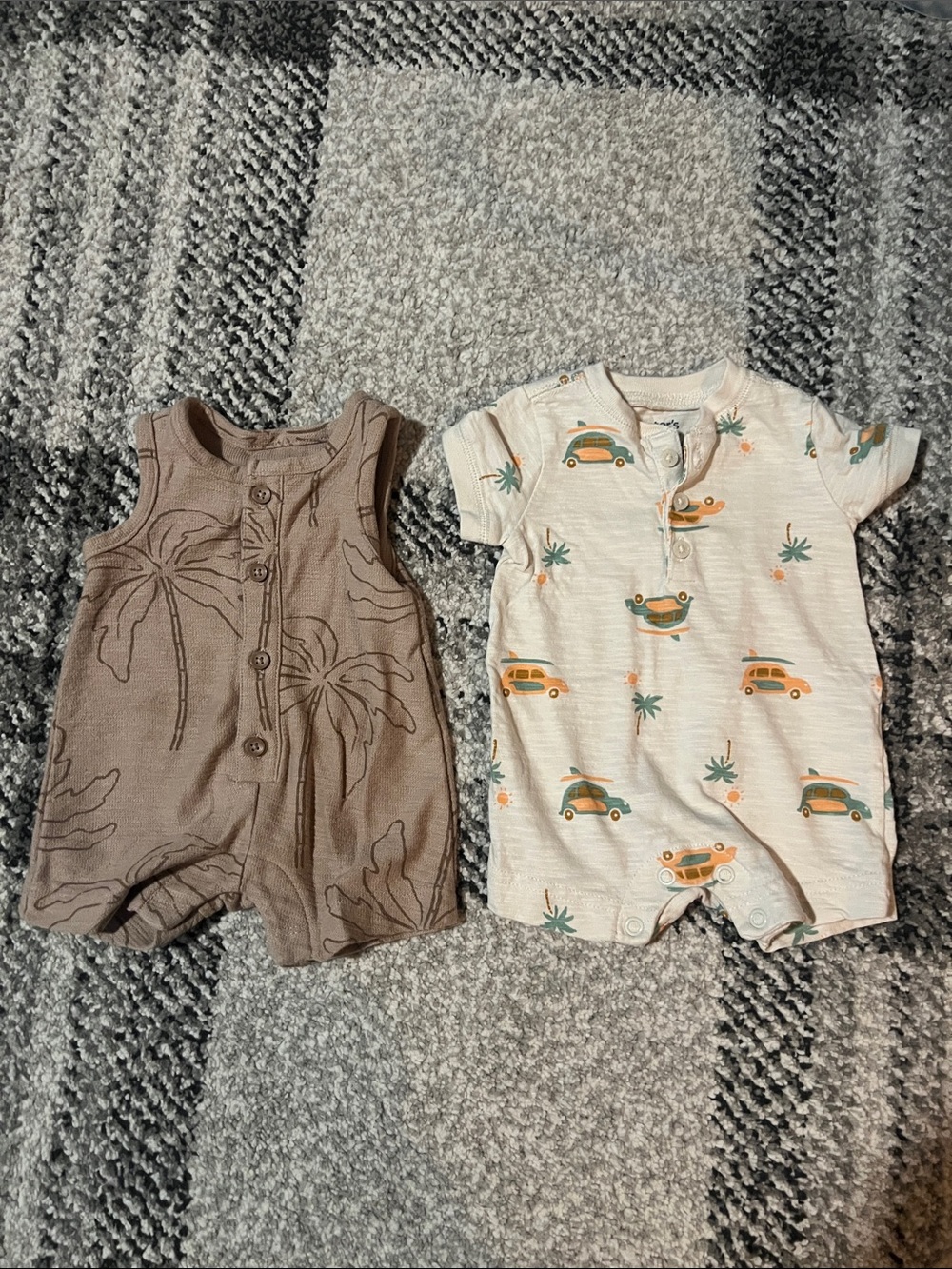 Bundle of beach newborn rompers